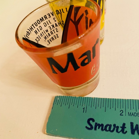 3 Vintage Martini 🍸& 🥃 Whiskey Sour Shot Glasses - Picture 16 of 16